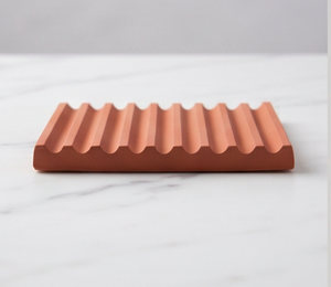 Ceramic Spoon Rest Wavy Ridge Fluted <b>Utensil</b> <b>Holder</b> Perfect For Kitchen Table Decor And Home Use - Product Image 3