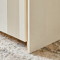 Mueble Bar Moderno de Lujo con Acabado Crema, Cajón Espacioso y Gabinete para Almacenamiento de Vino para Sala de Estar, Comedor y Hogar
