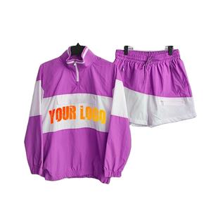 Conjunto Deportivo de 2 Piezas Personalizado, Chaqueta Cortavientos Tejida de Otoño con Cierre, Chándal Urbano de Poliéster/Algodón para Hombre, OEM - Product Image 1