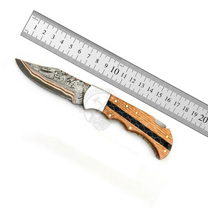 Best Selling Copper Damascus Multifunctional Outdoor Survival Pocket Folding Knife Back <b>Lock</b> Rosewood Honeycomb Steel Bolster - Product Image 6