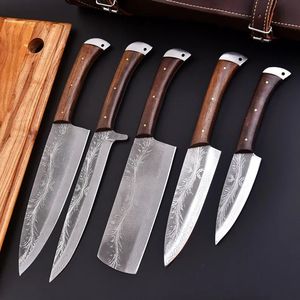 Wholesale Handmade Carbon Steel Chef <b>Knife</b> Set <b>Bone</b> <b>Handles</b> Ambidextrous Design Sharp Blades (4-5.9in) Traditional Style Kitchen - Product Image 1