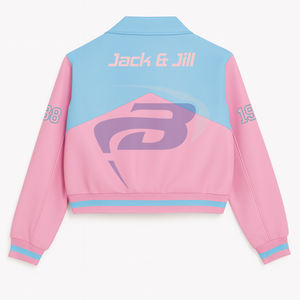 Chaqueta de Carreras de la Hermandad Jack And Jill Of America con Cierre de Cremallera, Chaqueta de Carreras Personalizada con Patrón de Llamas de Algodón de Alta Calidad - Product Image 3