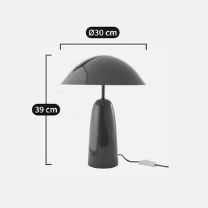 Lámpara de Mesa Metálica Olive Dome con Acabado Brillante, Diseño de Hongo, Construcción de Hierro Resistente, Iluminación Ambiental Suave para una Decoración Elegante - Product Image 5