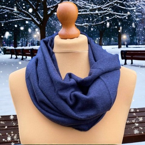 Stylish <b>Women's</b> Short Soft Warm Lightweight Durable Winter Snood Cashmere Pashmina Shawl Fashionable Plain Rib Knit <b>Scarf</b> Solid - Product Image 3