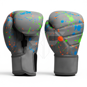 Gants de boxe en cuir respirant de qualité supérieure, anti-humidité, avec fermeture auto-agrippante pour protection, confort et entraînement - Product Image 3