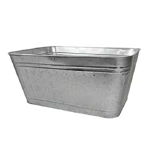 High On Demand Galvanized Metal Planters Set Circular Shape With Handles Durable Outdoor Garden Use Flower Green Plant <b>Container</b> - Product Image 4