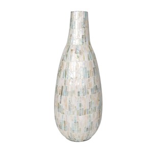 Jarrón de Mesa Redondo de Cerámica con Mosaico de Madreperla Hecho a Mano, Decoración Floral Moderna para el Hogar, Vietnam - Product Image 2