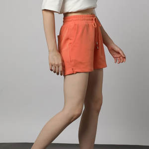 Shorts de cintura alta de color liso para mujer, poliéster/algodón, talla grande, shorts deportivos para mujer - Product Image 2