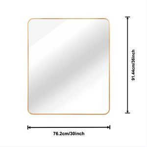 Specchio da parete rettangolare dorato per bagno, 30x36 pollici - Product Image 5