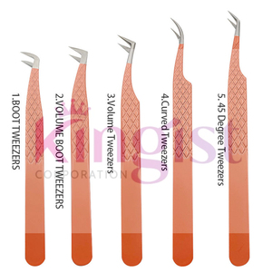 Nuevas Pinzas para Extensión de Pestañas con Punta de Fibra, Acero Inoxidable, Marca Privada, Venta al por Mayor, Juego de Pinzas para Pestañas - Product Image 2