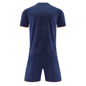 Uniforme de Fútbol Masculino de Alta Calidad, Nuevo Diseño, Manga Corta, Cuello en V, Impresión Frontal, 100% Poliéster, Secado Rápido, Nombre del Equipo Personalizado - Product Image 2