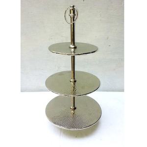 Round 3-Tier Fancy Shape Aluminium Eco-Friendly Customizable <b>Cake</b> <b>Stand</b> Metal Desserts Cupcakes Cookies Serving Platter - Product Image 1
