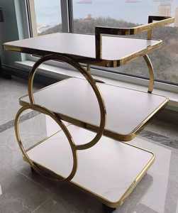 Hotel Restaurant Furniture Metal <b>Table</b> Antique Finishing Shiny Polished Serving <b>Table</b> Serving <b>Table</b> Room <b>Folding</b> Serving <b>Table</b> - Product Image 2