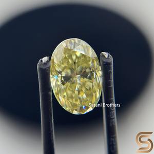 มอสซาไนต์รูปไข่เจียระไนด้วยมือ ขนาด 12x8 มม. สีเหลือง สำหรับทำแหวนหมั้นและเครื่องประดับ - Product Image 2