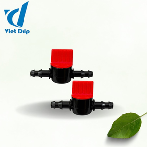 Válvula Recta de Plástico Virgen para Sistemas de Riego Agrícola, Color Negro y Rojo, Marca Vietdrip, OEM/Logotipo Personalizado - Product Image 2