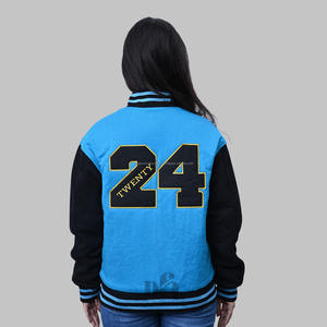 Parches bordados personalizados de alta calidad de algodón polar Letterman chaqueta de béisbol Varsity para hombres - Product Image 2