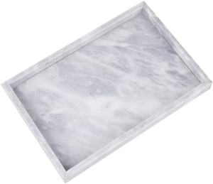 Elegant Natural Marble Tray for Kitchen <b>Bathroom</b> Vanity Stone Organizer Plate for <b>Candles</b> Soap Towels Tissues Coffee - Product Image 1