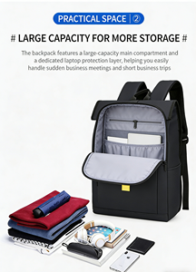 กระเป๋าเป้สะพายหลังกันน้ำบุโพลีเอสเตอร์อ็อกซ์ฟอร์ด เป็นมิตรกับสิ่งแวดล้อม สำหรับใส่คอมพิวเตอร์ เหมาะสำหรับเดินทางไปทำงาน ทนทาน ใช้งานกลางแจ้ง เดินป่า ตั้งแคมป์ - Product Image 2