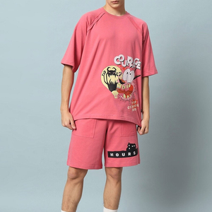 Conjunto de Ropa Urbana para Hombre, Estilo Vintage de Verano, Dos Piezas, Unisex, 100% Algodón, Lavado Ácido, Conjunto Deportivo Personalizado, Camiseta y Pantalones Cortos para Hombre - Product Image 5