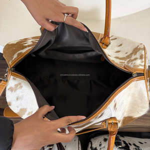 Sac de voyage en cuir de vachette pleine fleur fait main, style western, robuste et de luxe, pour la nuit, collection 2026 - Product Image 6