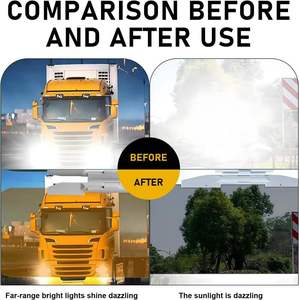 Yellow <b>Car</b> Windshield Glare Filter Film Heat Insulation <b>Sun</b> Block Privacy <b>Visor</b> for Night Driving - Product Image 5