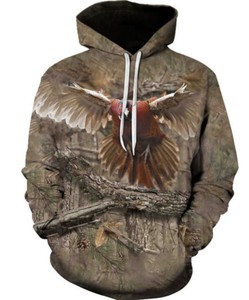 Sweat à capuche de chasse durable à manches longues, camouflage, pour la randonnée et la chasse en extérieur, pull chaud pour homme - Product Image 2