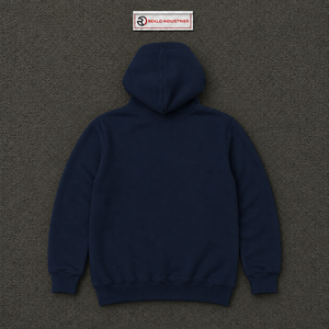 Sweat-shirt à capuche surdimensionné bleu marine personnalisé avec imprimé graphique Rich Letter Money Stack, style streetwear pour hommes, vente en gros - Product Image 6