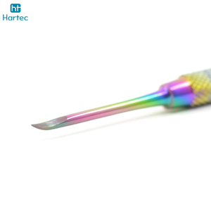 Newest Rainbow Coating High-Precision Dual-Ended Good Supplier With Textured Handle Professional Nail Cuticle Pusher <b>Tool</b> - Product Image 2