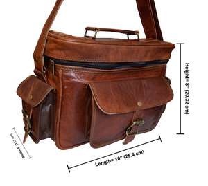 Sac messager vintage en cuir pour hommes — Sac à bandoulière de voyage léger et durable pour photographes - Product Image 5