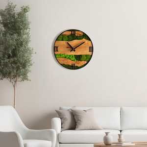 Reloj de Pared de Musgo Boscoso Evergreen, Hecho a Mano, Inspirado en la Naturaleza, Rústico, Lujoso, Moderno, Artístico, Decoración para el Hogar - Product Image 2