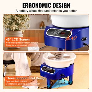 Tornio per Ceramica Elettrico da 10 Pollici con Pedale e Schermo LCD Touch per Lavorazione dell'Argilla - Product Image 6