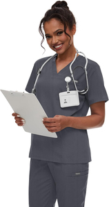 Wholesale Grey Jogger Style Scrub <b>Sets</b> Medical Hospital Uniforms Fashionable Nursing Scrubs Professional <b>Doctor</b> Suits Unisex - Product Image 3