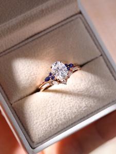 Anillos de Trébol para Niñas, Diseño 2026, Plata de Ley S925, Diamante Cultivado en Laboratorio IGI, Chapado en Oro Esmeralda de 18K, Ajustables - Product Image 3