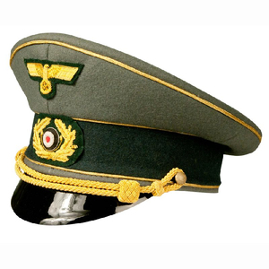Casquette de cérémonie historique en feutre de laine, reproduction d'uniforme brodé de la Seconde Guerre mondiale, avec visière à passepoil doré, prix abordable - Product Image 3