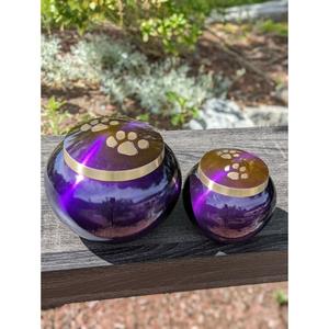 Red Pet Cremation <b>Urn</b> With Gold Paw Prints Small Size Ashes Keepsake Latest Arrival Brass Odyssey <b>Urn</b> For <b>Cat</b> & Dog Burial Ashes - Product Image 6