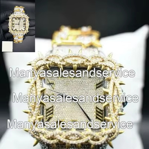 Reloj de Lujo con Cuarzo, Hebilla de Acero Inoxidable de 20 mm, Esfera con Diamantes, Caja Cuadrada, Cristal, Resistente al Agua 10 Bar - Product Image 1