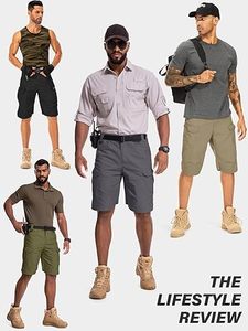 Men's Outdoor Cargo Shorts Quick Dry Water Resistant Multi Pocket Stretch Lightweight Hiking Travel Utility Shorts - Product Image 6