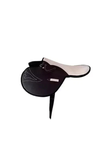 Black & White Racing Saddle PU Leather <b>Equestrian</b> Saddle Horse English Saddle Handmade racing Saddle - Product Image 3