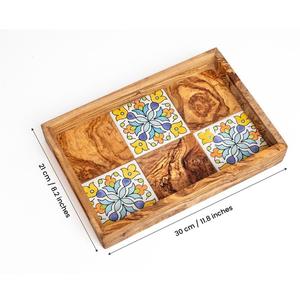 Plateau moderne en bois émaillé pour bar à café, service de thé, cuisine, salle à manger, hôtel, restaurant, avec une qualité artisanale haut de gamme. - Product Image 1