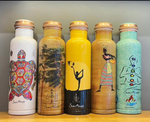 Handcrafted Thermal Metal Water Bottle <b>Lid</b> <b>Reusable</b> for Office Gym Outdoor Travel Use 12-24 Hours Insulation Gift Box Packaging - Product Image 1