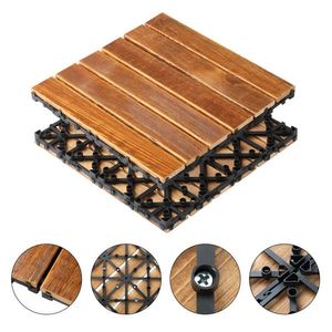 27 Pezzi Piastrelle in Legno a Incastro 30x30 cm, Impermeabili e Ignifughe, per Pavimenti Interni ed Esterni, per Patio - Product Image 5