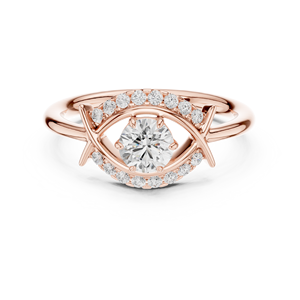 Anillo de Compromiso Solitario Minimalista para Mujer, Oro Sólido de 14K, Diamante Cultivado en Laboratorio de 0.50 Ct, Corte E, Claridad VVS VS, Certificado IGI - Product Image 1