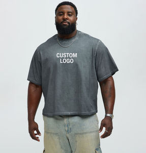 T-shirts surdimensionnés personnalisés en coton 100% lourd 220 g/m² pour hommes, à épaules tombantes, tricotés, de haute qualité, vierges, écologiques et à séchage rapide - Product Image 1