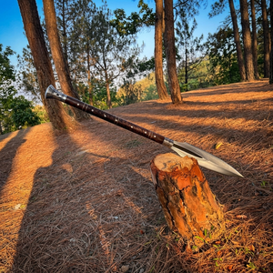 SAZ ENTERPRISES Hache forgée à la main, lame en acier à haute teneur en carbone, manche en bois de rose, prête au combat, lance médiévale, OEM industriel, DIY - Product Image 2