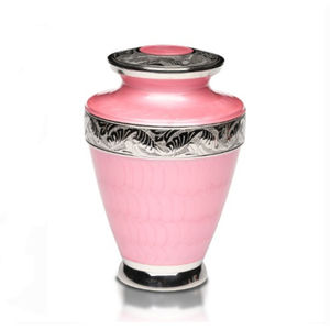 Wholesale Solid Brass Cremation Urn Keepsake Urn Hand Etched Platinum Pewter Finish With Gold Accent Memorial Funeral Urn - Product Image 5