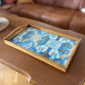 Elegant Storage And Serving <b>Tray</b> With Sturdy Handles Smooth Surface Easy Carry Design Ideal For Desserts Snacks <b>Tea</b> Coffee Use - Product Image 2