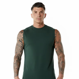 Camiseta sin mangas para hombre, corte holgado, informal, para gimnasio, transpirable, ligera, para verano, entrenamiento, fitness, correr - Product Image 1