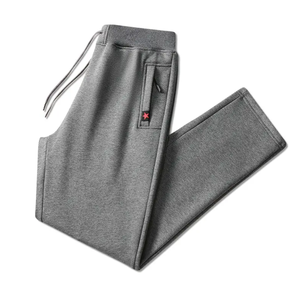 OEM de pantalons de survêtement en coton pour hommes, pantalons droits grande taille, pantalons décontractés pour hommes, automne et hiver, avec doublure en velours, épais - Product Image 2