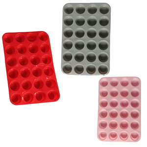 <b>Silicone</b> Mold for Baking 24-Cavity Non-Stick Cupcake Molds <b>Silicone</b> Round <b>Silicone</b> Baking Molds - Product Image 1