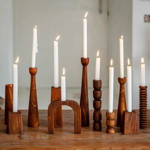 Beautiful Wooden Candle Holder Handcrafted Decorative Accent For Dining <b>Tables</b> Living Rooms And Special Events - Product Image 4